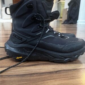 Hoka Black High-Top Boots with Vibram Soles